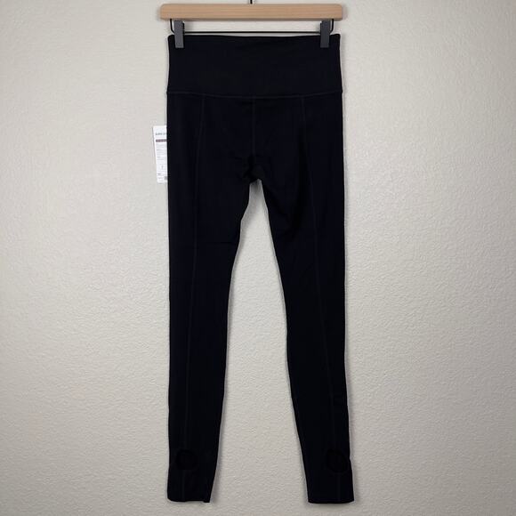 Athleta Barre Stirrup Tight Powervita Black‎ Size Small Petite Yoga Pilates NWT - Picture 4 of 16